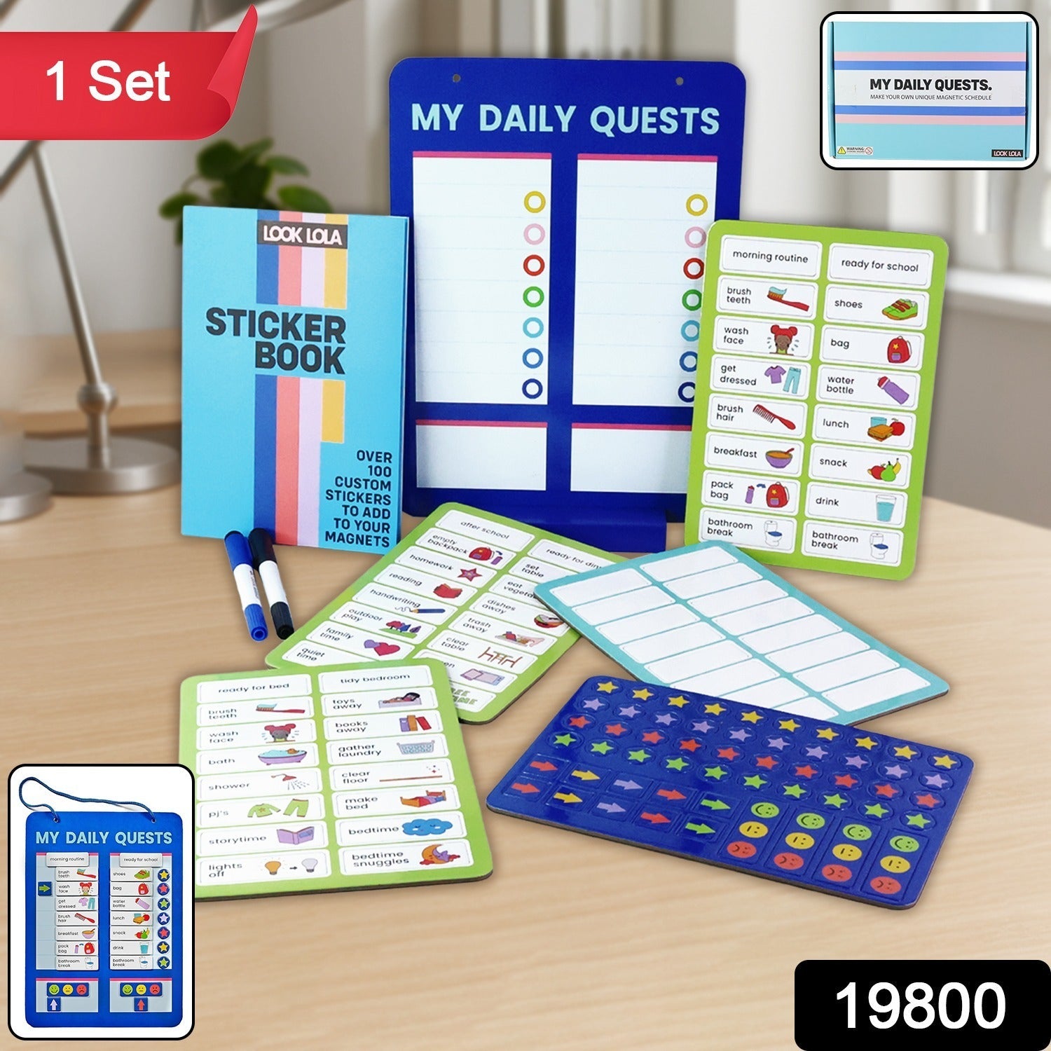 Magnetic Board, Sticker Book & Activity Cards (1 Set) Magnetic Board, Sticker Book & Activity Cards (1 Set)